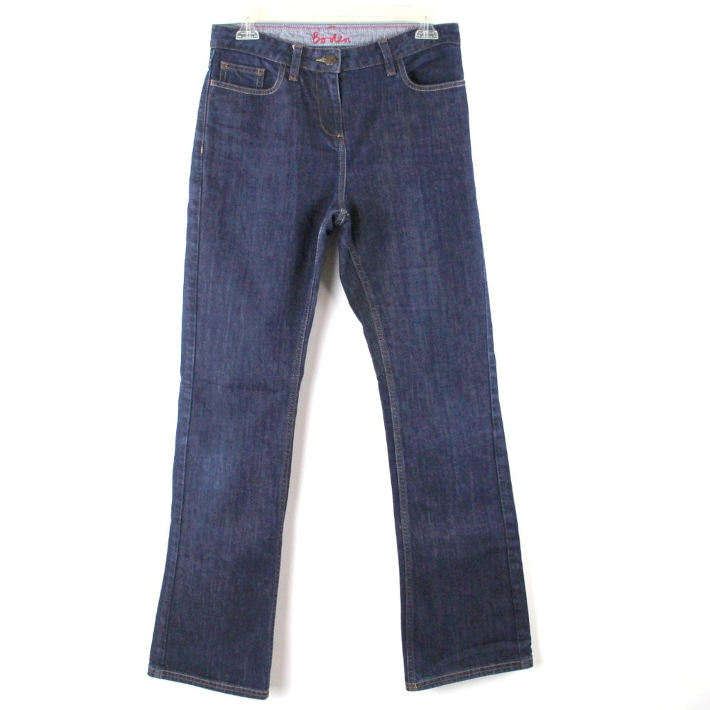 Boden Cotton Blend High Rise Straight Leg Dark Wash Denim Jeans 6R